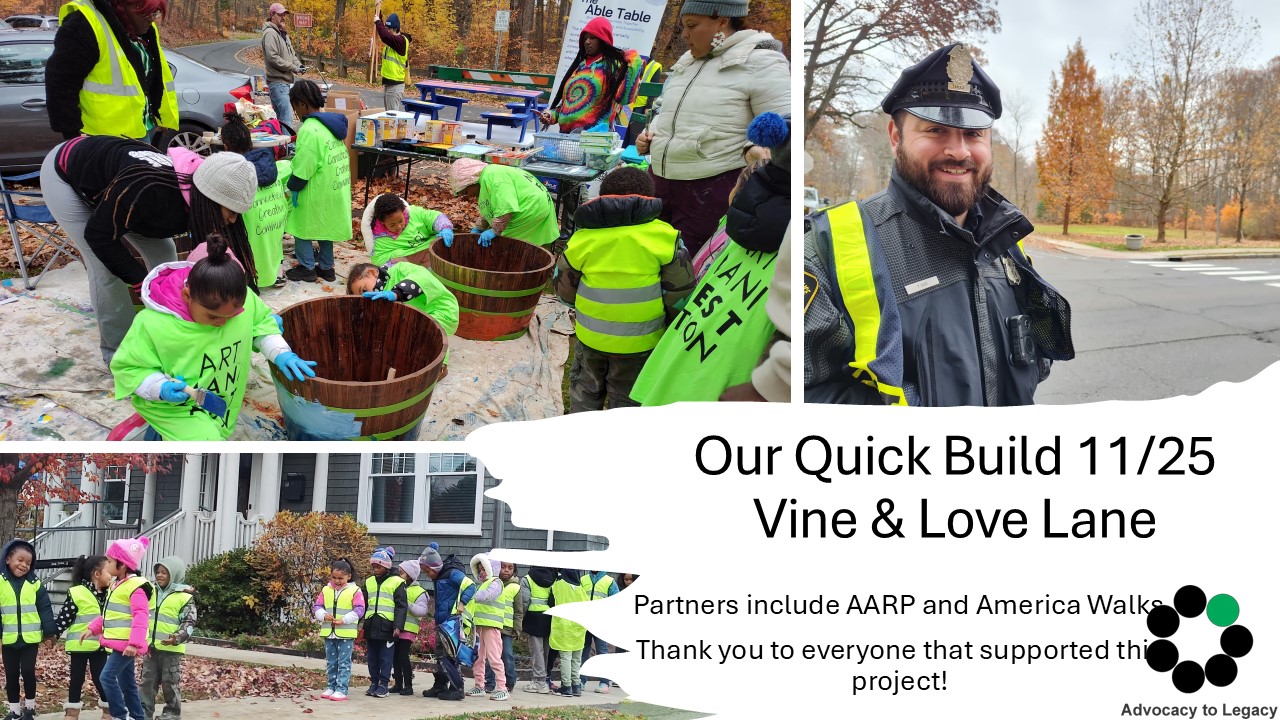 Our Quick Build 11/25 - Vine & Love Lane - Partners include AARP and America Walks Thank you to everyone that supported this project!